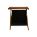 Casual Home Z-Shaped Sofa Side Table with Canvas Storage Basket