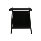 Casual Home Z-Shaped Sofa Side Table with Canvas Storage Basket