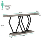 70.9 Inch Extra Long Modern Sofa Console Table with Faux Marble Tabletop Base Gold Frame for Living Room Entryway Hallway