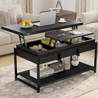 Lift Top Coffee Table Open Storage Shelf & Hidden Classified Storage