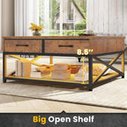 Lift Top Coffee Table Open Storage Shelf & Hidden Classified Storage
