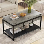 Lift Top Coffee Table Open Storage Shelf & Hidden Classified Storage