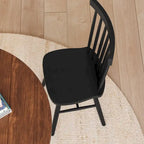 Windsor Style Commercial Solid Wood Spindle Back Dining Chairs -Set of 2