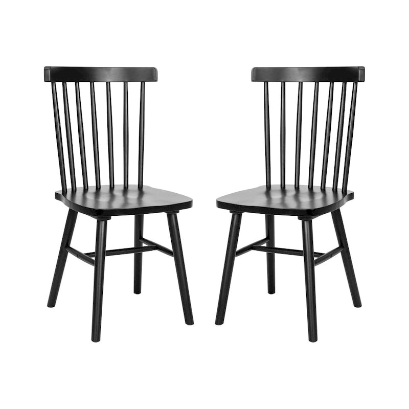 Windsor Style Commercial Solid Wood Spindle Back Dining Chairs -Set of 2