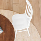 Windsor Style Commercial Solid Wood Spindle Back Dining Chairs -Set of 2