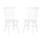 Windsor Style Commercial Solid Wood Spindle Back Dining Chairs -Set of 2