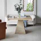 Cement Square Dining Table with Pedestal Base