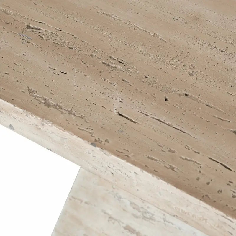 Cement Square Dining Table with Pedestal Base