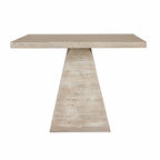Cement Square Dining Table with Pedestal Base
