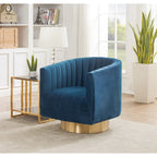 SAFAVIEH Couture Matejka Swivel Channel Tufted Barrel Chair - 28 W x 31 L x 30 H - 28Wx31Dx30H