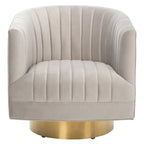 SAFAVIEH Couture Matejka Swivel Channel Tufted Barrel Chair - 28 W x 31 L x 30 H - 28Wx31Dx30H
