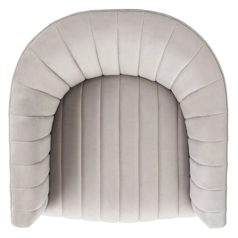 SAFAVIEH Couture Matejka Swivel Channel Tufted Barrel Chair - 28 W x 31 L x 30 H - 28Wx31Dx30H