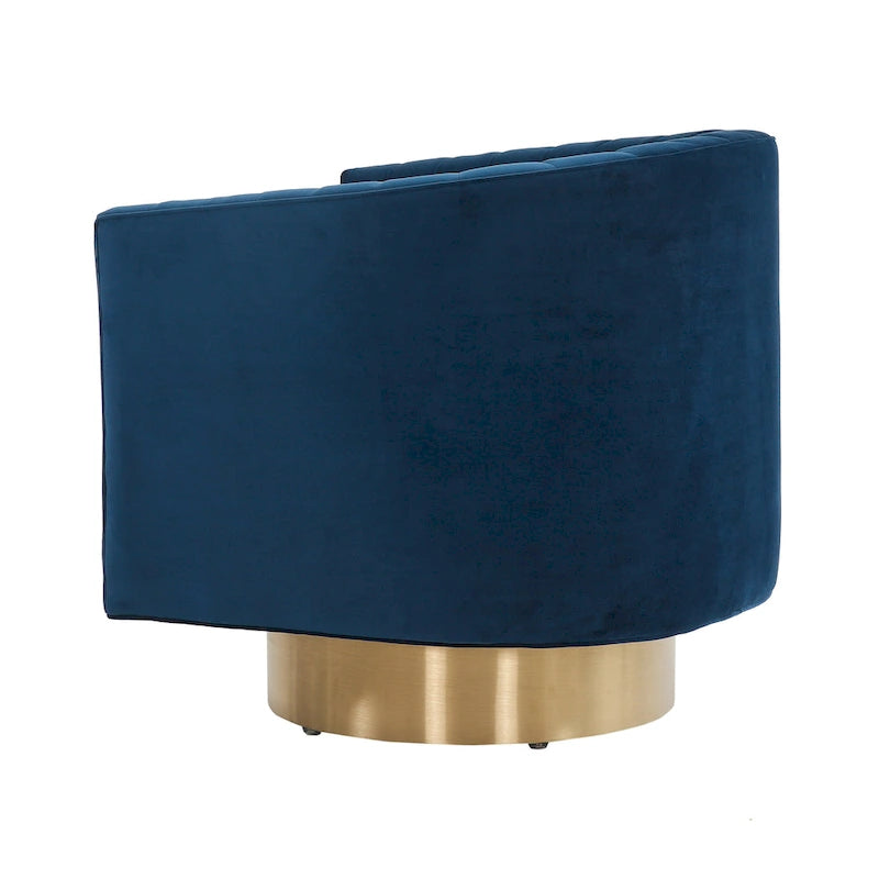 SAFAVIEH Couture Matejka Swivel Channel Tufted Barrel Chair - 28 W x 31 L x 30 H - 28Wx31Dx30H