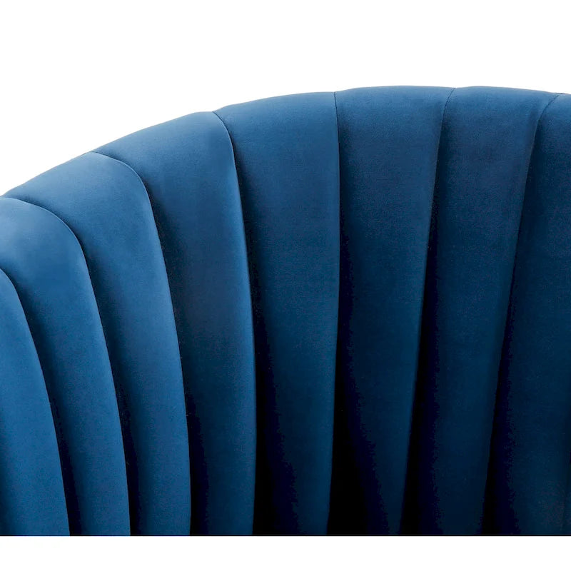 SAFAVIEH Couture Matejka Swivel Channel Tufted Barrel Chair - 28 W x 31 L x 30 H - 28Wx31Dx30H