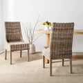 SAFAVIEH Charolette Indoor Wicker Brown Sloping Arm Chairs (Set of 2) - 20 x 24 x 39 - 20Wx24Dx39H