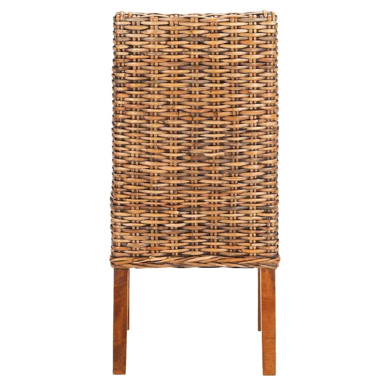 SAFAVIEH Charolette Indoor Wicker Brown Sloping Arm Chairs (Set of 2) - 20 x 24 x 39 - 20Wx24Dx39H