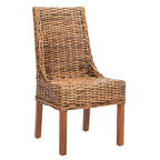 SAFAVIEH Charolette Indoor Wicker Brown Sloping Arm Chairs (Set of 2) - 20 x 24 x 39 - 20Wx24Dx39H