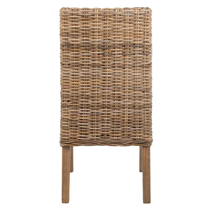 SAFAVIEH Charolette Indoor Wicker Brown Sloping Arm Chairs (Set of 2) - 20 x 24 x 39 - 20Wx24Dx39H