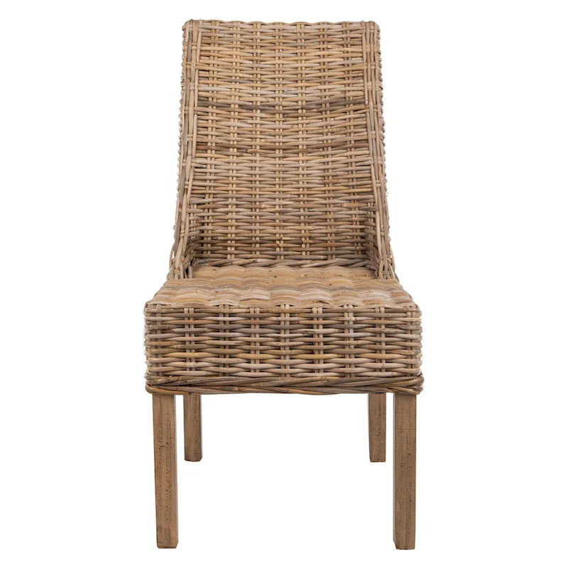 SAFAVIEH Charolette Indoor Wicker Brown Sloping Arm Chairs (Set of 2) - 20 x 24 x 39 - 20Wx24Dx39H