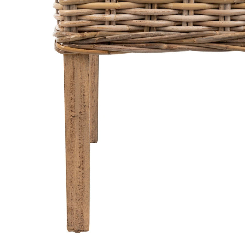 SAFAVIEH Charolette Indoor Wicker Brown Sloping Arm Chairs (Set of 2) - 20 x 24 x 39 - 20Wx24Dx39H