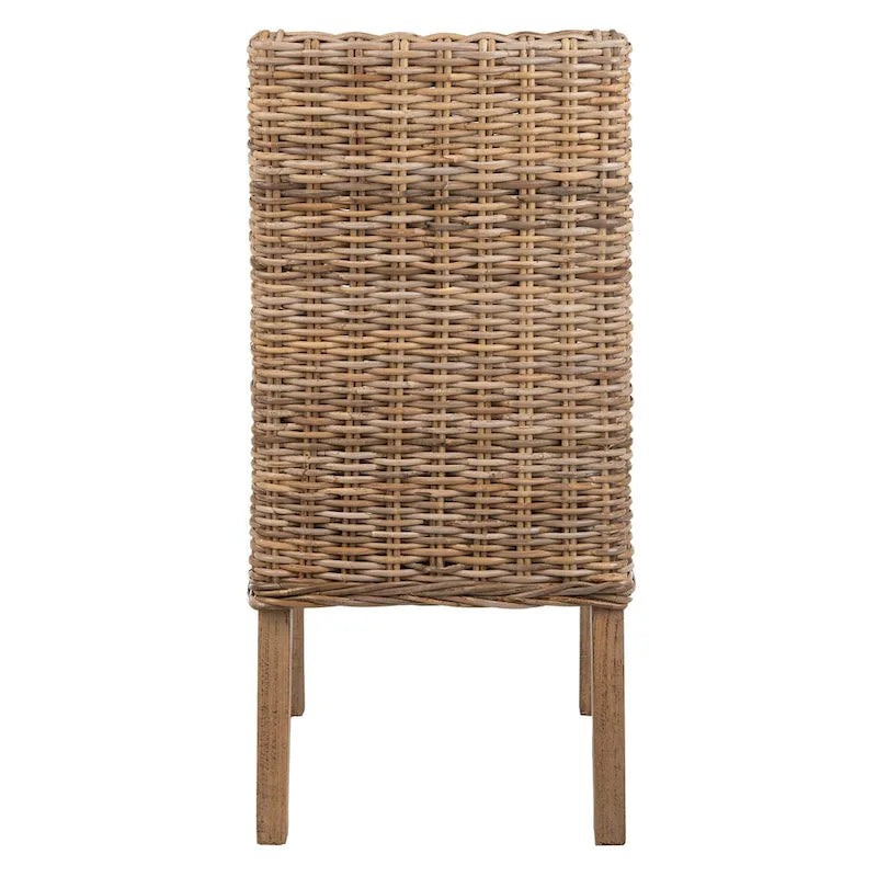 SAFAVIEH Charolette Indoor Wicker Brown Sloping Arm Chairs (Set of 2) - 20 x 24 x 39 - 20Wx24Dx39H