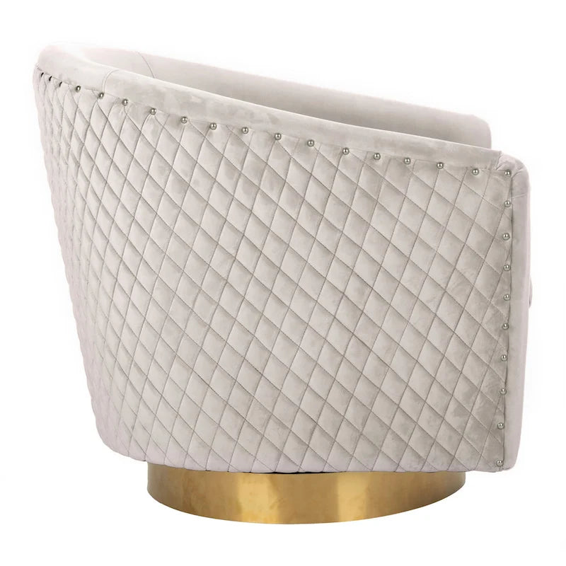 SAFAVIEH Couture Ikram Quilted Swivel Tub Chair - 30Wx32Dx30H
