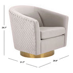 SAFAVIEH Couture Ikram Quilted Swivel Tub Chair - 30Wx32Dx30H