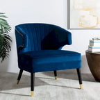 SAFAVIEH Amalia Velvet Wingback Accent Chair - 26.8 x 28 x 31.9 - 27Wx28Dx32H