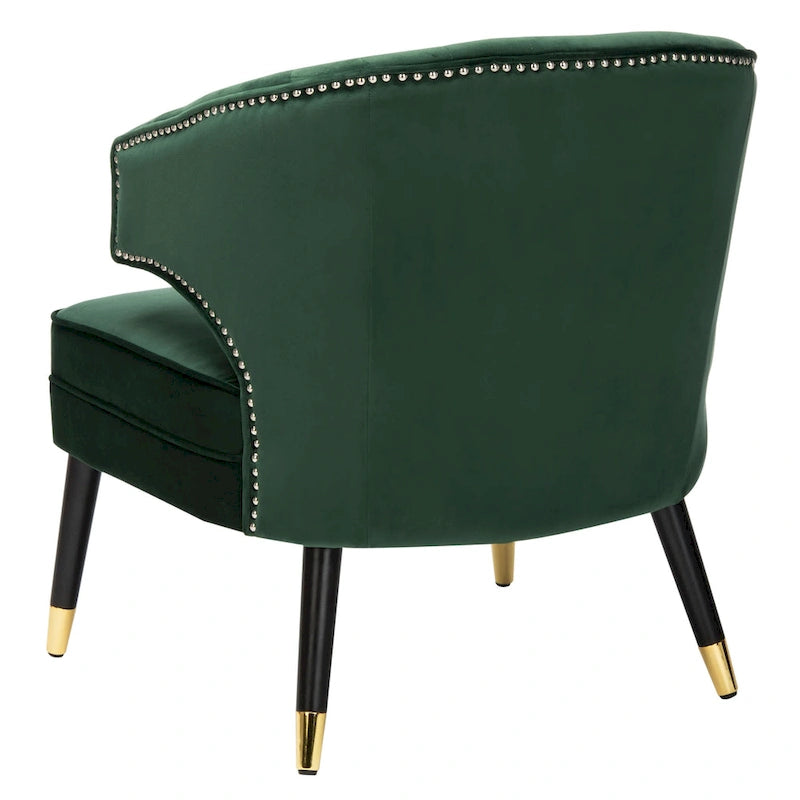 SAFAVIEH Amalia Velvet Wingback Accent Chair - 26.8 x 28 x 31.9 - 27Wx28Dx32H