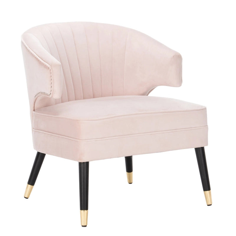 SAFAVIEH Amalia Velvet Wingback Accent Chair - 26.8 x 28 x 31.9 - 27Wx28Dx32H
