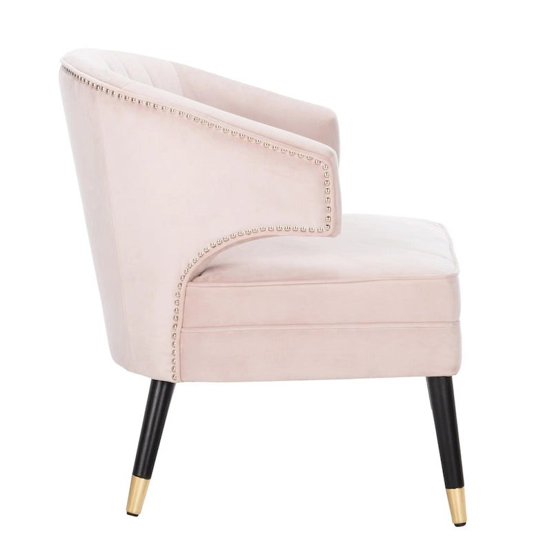SAFAVIEH Amalia Velvet Wingback Accent Chair - 26.8 x 28 x 31.9 - 27Wx28Dx32H