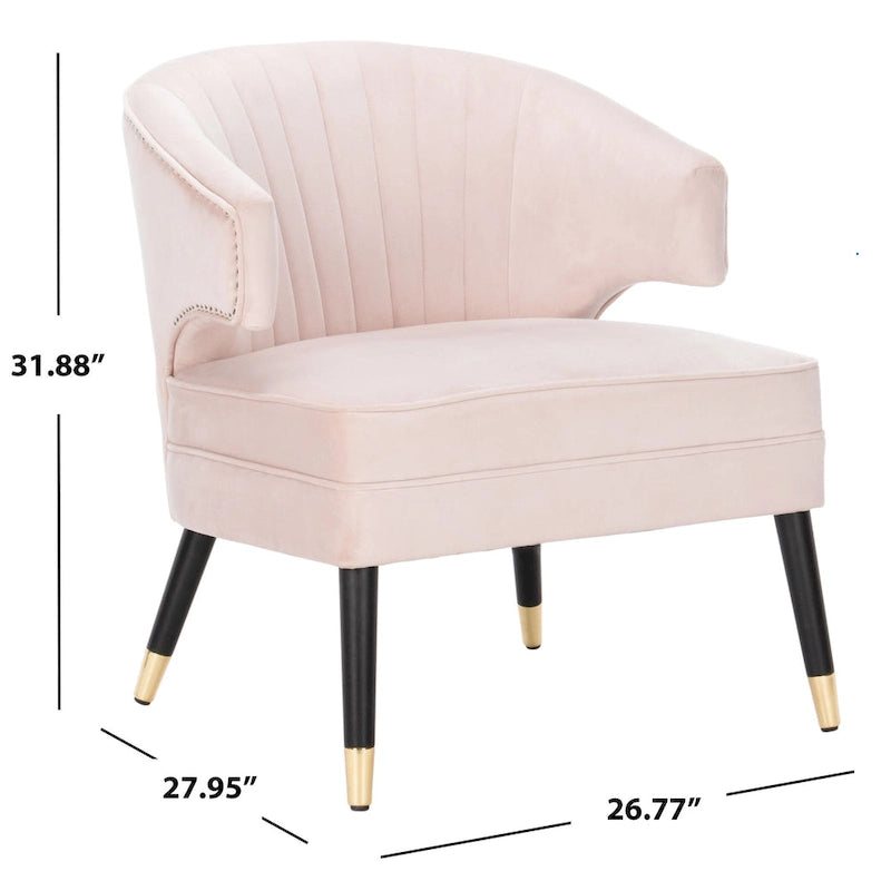 SAFAVIEH Amalia Velvet Wingback Accent Chair - 26.8 x 28 x 31.9 - 27Wx28Dx32H