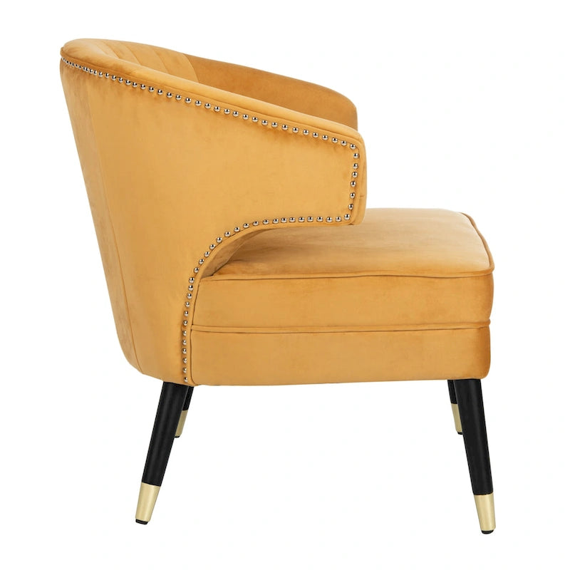 SAFAVIEH Amalia Velvet Wingback Accent Chair - 26.8 x 28 x 31.9 - 27Wx28Dx32H