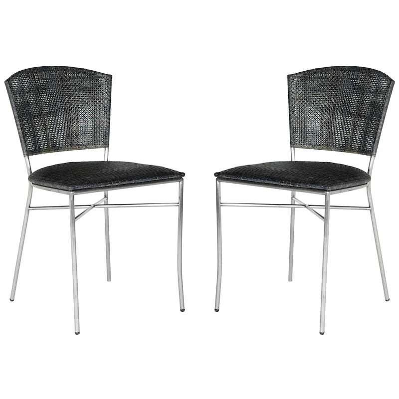 SAFAVIEH Iroda Black Dining Chair (Set of 2) - 17.5x21.8x33.3 - 18Wx22Dx33H