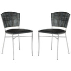 SAFAVIEH Iroda Black Dining Chair (Set of 2) - 17.5x21.8x33.3 - 18Wx22Dx33H