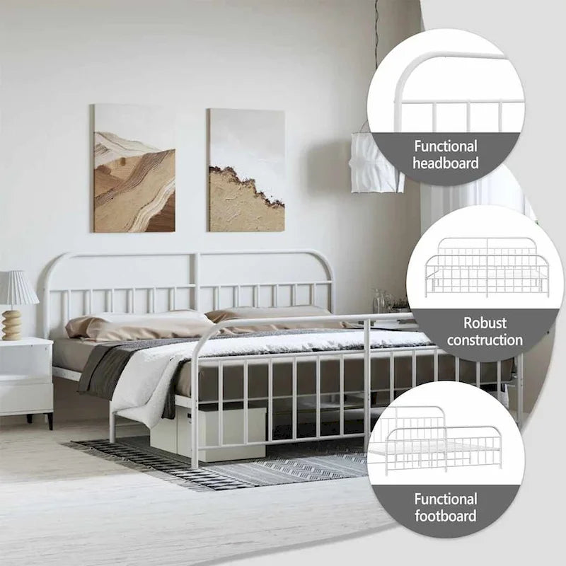 vidaXL 12 Inches Metal Bed Frame No Mattress
