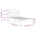 vidaXL 12 Inches Metal Bed Frame No Mattress