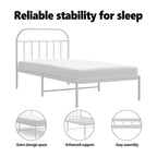 vidaXL 12 Inches Metal Bed Frame No Mattress