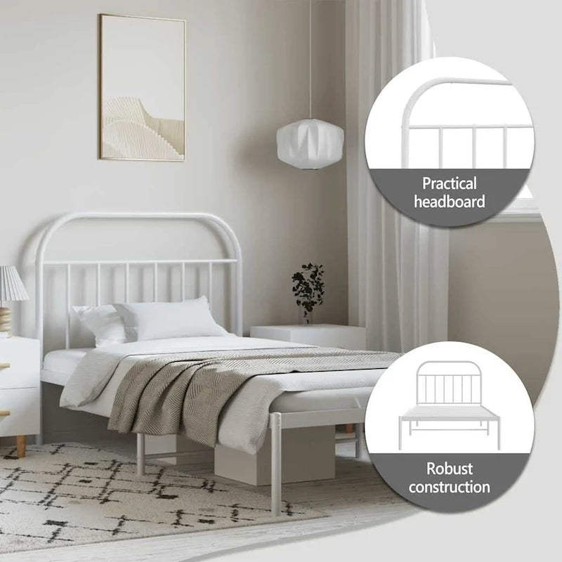 vidaXL 12 Inches Metal Bed Frame No Mattress