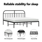 vidaXL 12 Inches Metal Bed Frame No Mattress