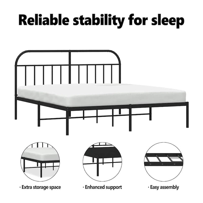 vidaXL 12 Inches Metal Bed Frame No Mattress