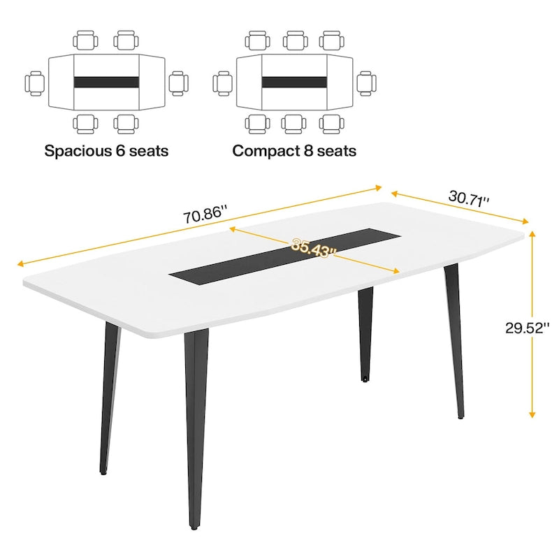 70.8 Inches Large Dining Table for 6-8 People