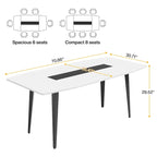 70.8 Inches Large Dining Table for 6-8 People