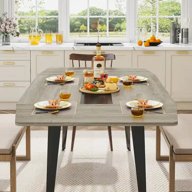 70.8 Inches Large Dining Table for 6-8 People