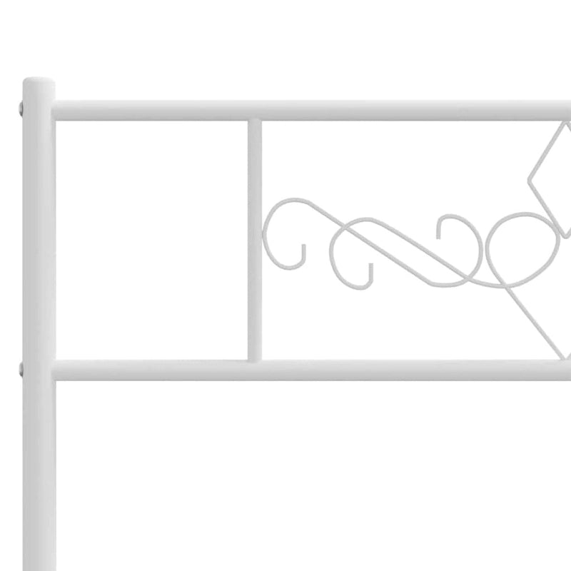 vidaXL 12 Inches White Twin XL Metal Bed Frame No Mattress - 81.5 x 41.3 x 35.4