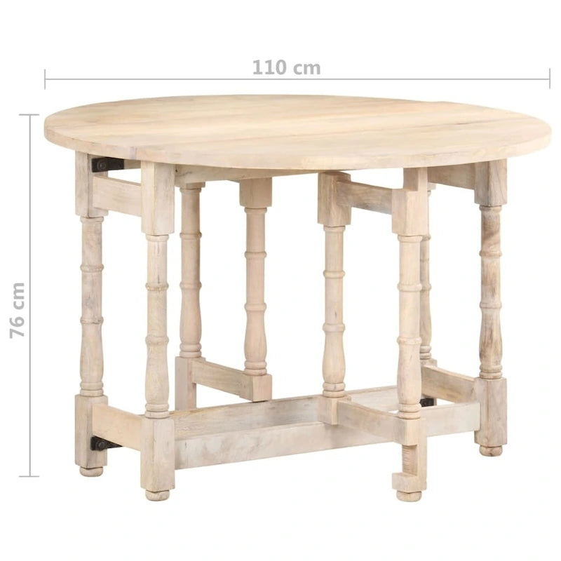 vidaXL Dining Table Kitchen Table Dining Room Table Round Solid Mango Wood