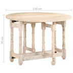 vidaXL Dining Table Kitchen Table Dining Room Table Round Solid Mango Wood