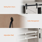 Farmhouse Barn Door TV Stand, Living Room Entertainment Center