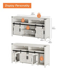 Farmhouse Barn Door TV Stand, Living Room Entertainment Center