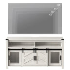 Farmhouse Barn Door TV Stand, Living Room Entertainment Center